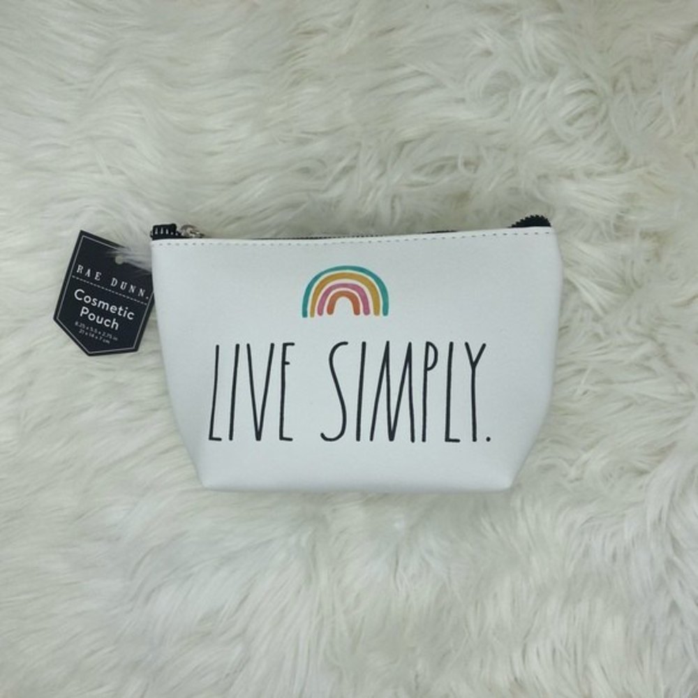 NEW Rae Dunn Live Simply Travel Cosmetic Pouch 8.25 x 5.5 x 2.75